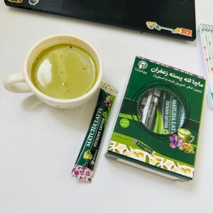 پودر نوشیدنی ماچا لته پسته زعفران بدون شکر پپتینا